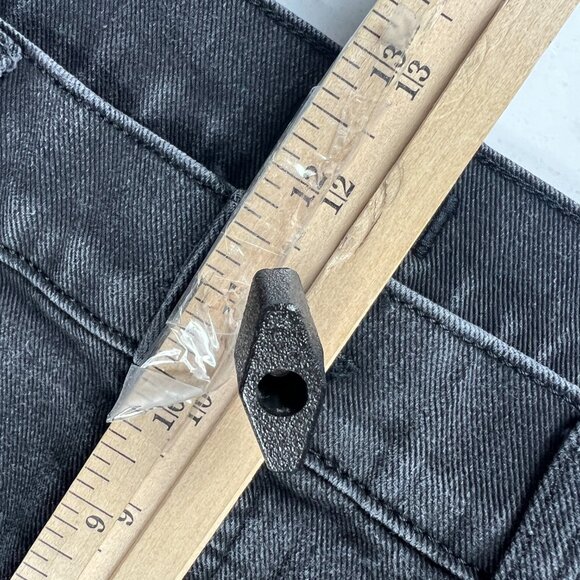 Express Jeans Women 32x24* High Rise Cropped Wide Leg Black Raw Hem Denim Tag 12 - Picture 15 of 16